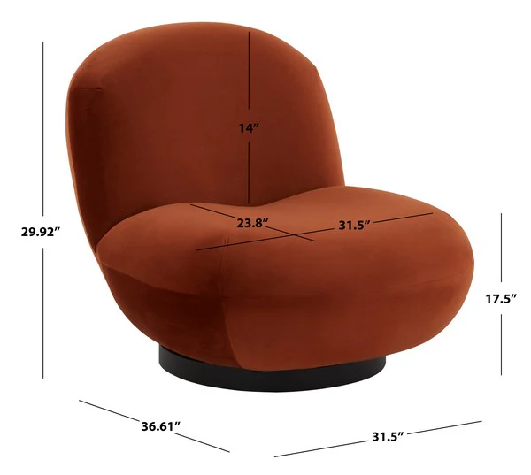 Safavieh Stevie Boucle Accent Chair - Rust - Image 3