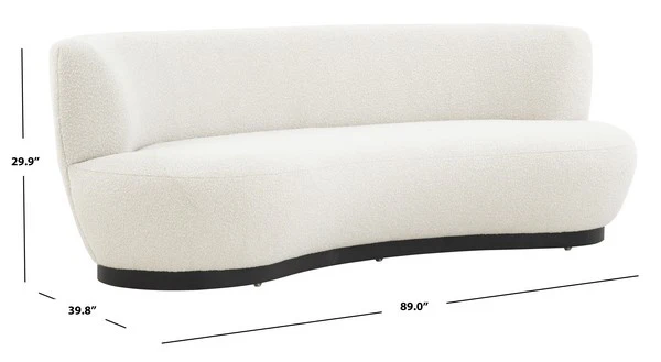 Safavieh Stevie Boucle Curved Back Sofa - Ivory - Image 5