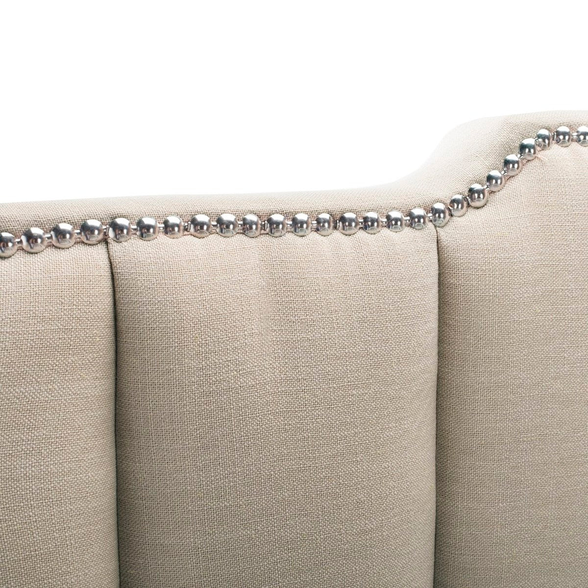 Safavieh Streep Fabric Bed Queen Size - Beige - Image 3