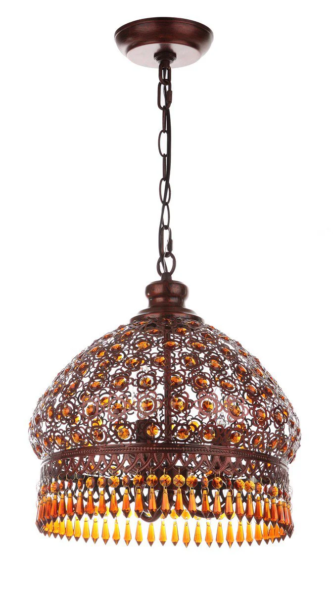 Safavieh Sultan Jeweled 3 Light Bronze 13.5-Inch Dia Pendant - Dark Bronze - Image 2
