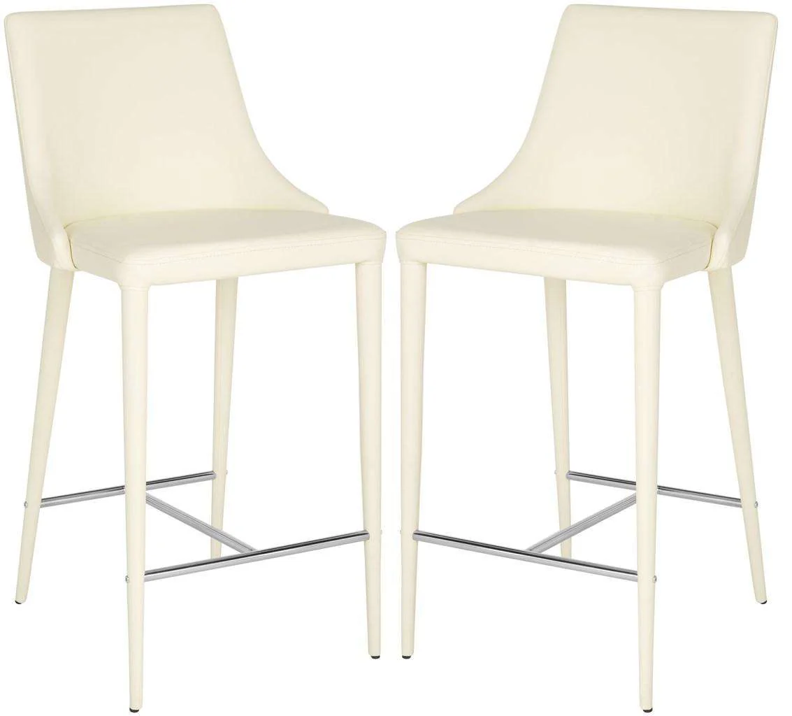 Safavieh Summerset Counter Stool Set Of 2 - Butter Cream - Image 2
