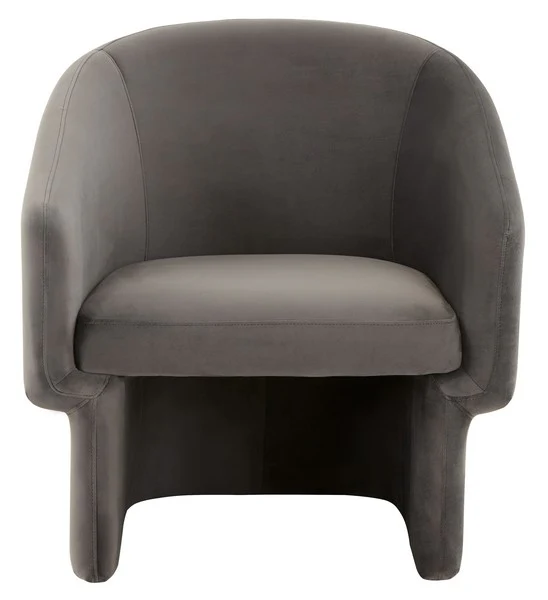 Safavieh Susie Barrel Back Accent Chair - Dark Gray - Image 2