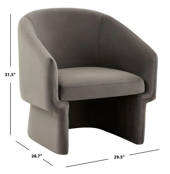 Safavieh Susie Barrel Back Accent Chair - Dark Gray - Image 3