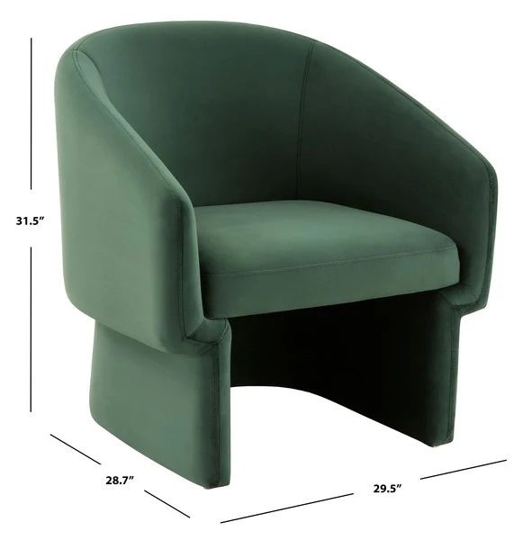 Safavieh Susie Barrel Back Accent Chair - Forest Green - Image 3