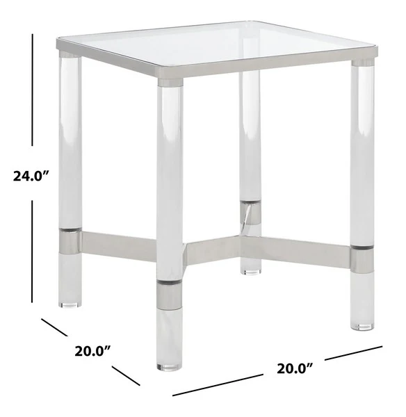 Safavieh Suzanna Acrylic Accent Table - Silver - Image 3