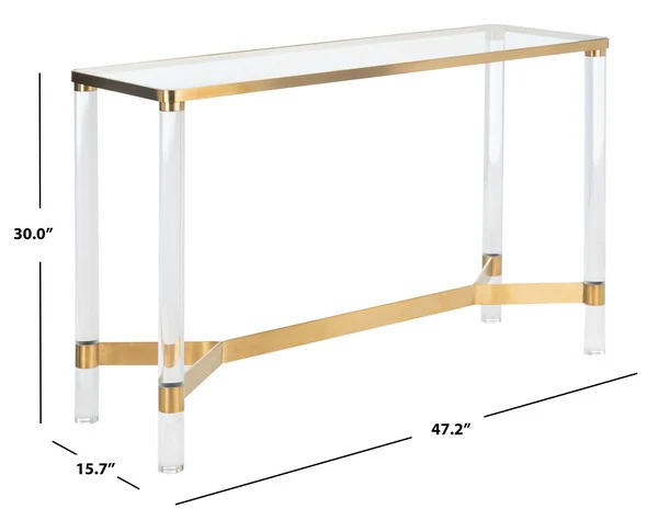 Safavieh Suzanna Acrylic Console Table - Brass - Image 3