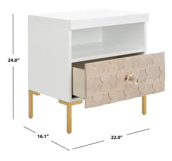 Safavieh Sylvie 1 Drawer Side Table - White - Image 3