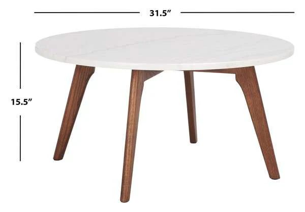 Safavieh Syrio Round Marble Coffee Table - Marble - Image 3
