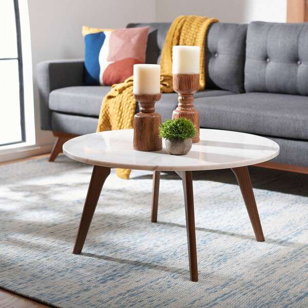 Safavieh Syrio Round Marble Coffee Table - Marble - Image 4