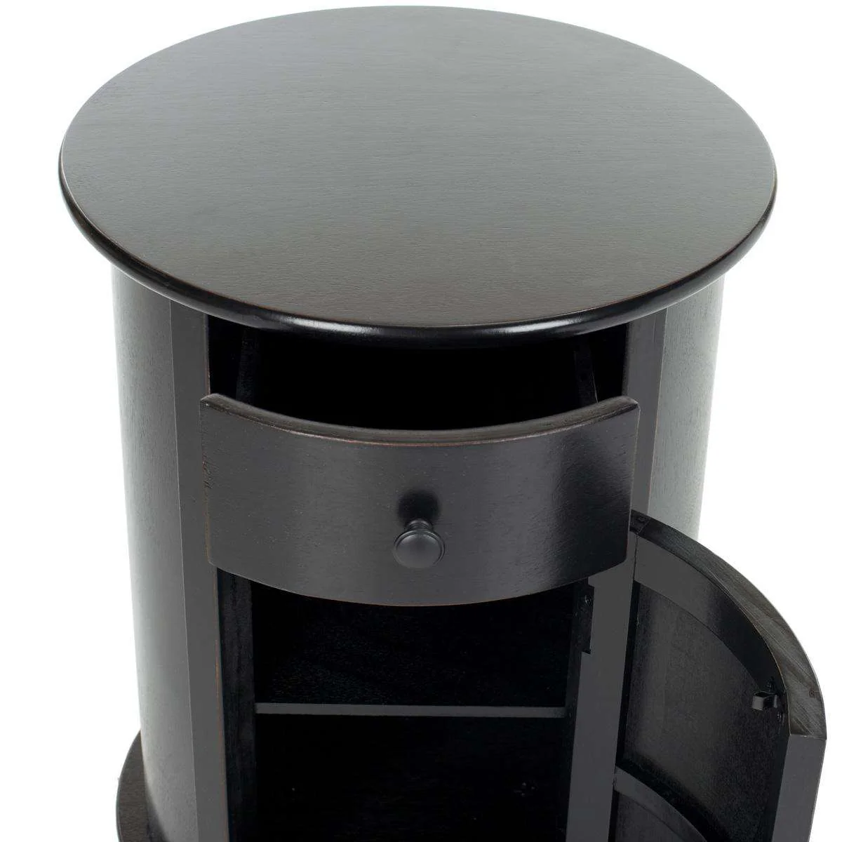 Safavieh Tabitha Swivel Accent Table - Distressed Black - Image 3