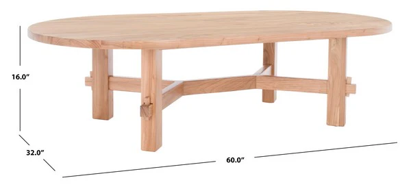 Safavieh Tabytha Elm Wood Coffee Table - Natural - Image 3