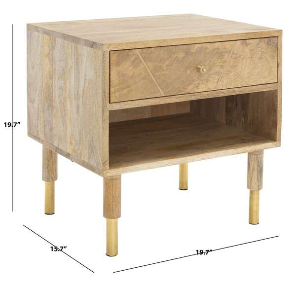 Safavieh Taft 1 Drawer Nighstand - Natural - Image 3