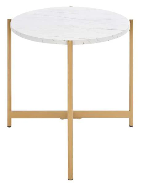 Safavieh Taliyah Oval Coffee Table - Faux White Marble - Image 3