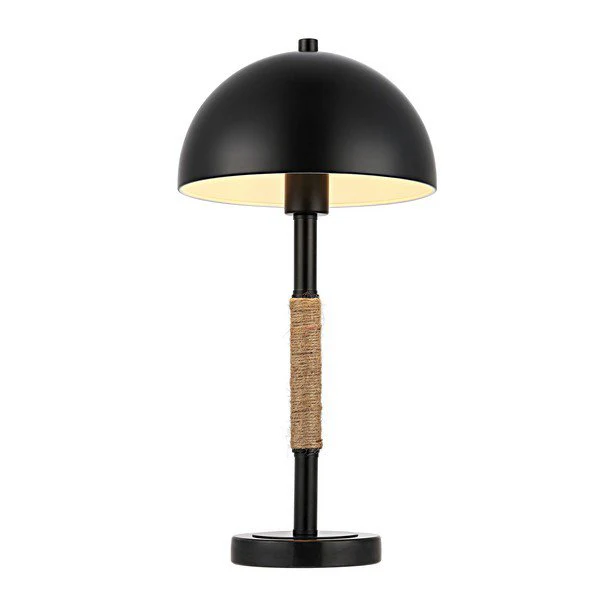 Safavieh Talon, 19.5 Inch, Black, Iron/Rope/Marble Table Lamp - Black - Image 2