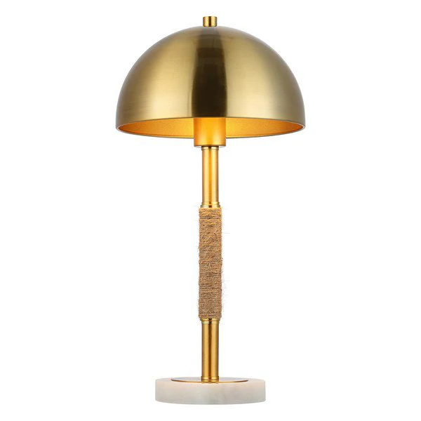 Safavieh Talon, 19.5 Inch, Brass/White, Iron/Rope/Marble Table Lamp - Brass - Image 2