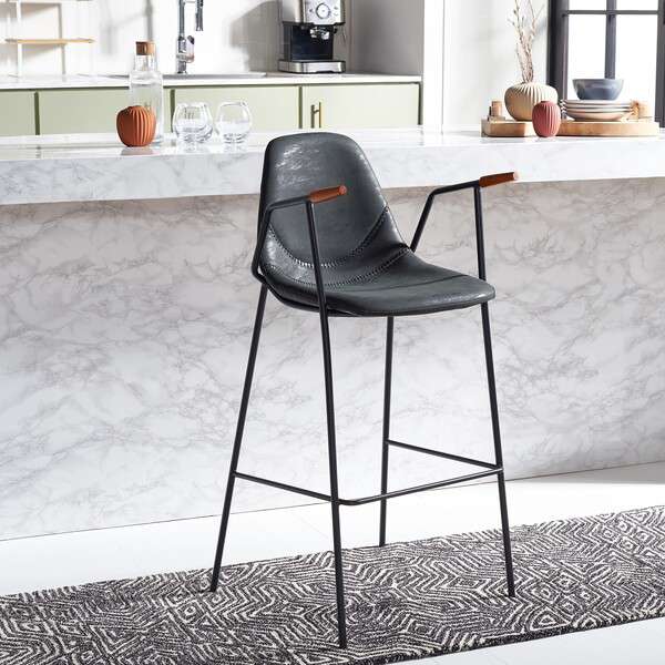 Safavieh Tanner Mid Century Barstool - Black Body - Image 4