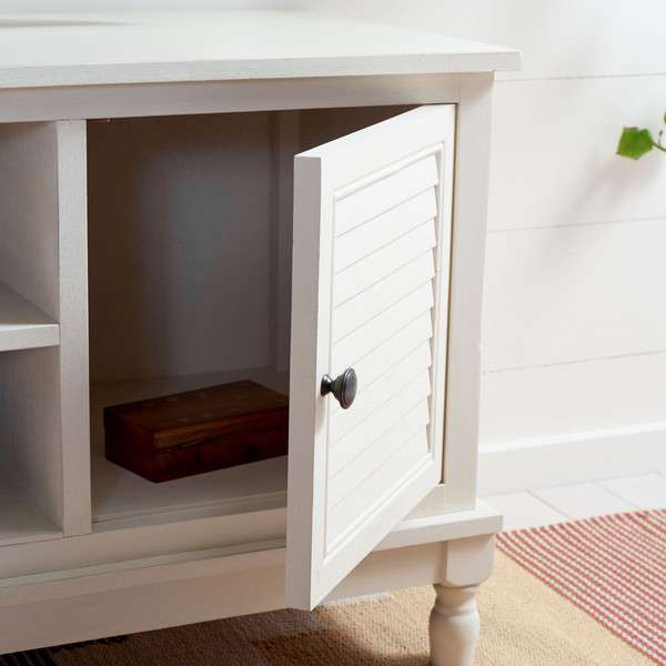 Safavieh Tate 2 Door 1 Shelf Media Stand - Distressed White - Image 2