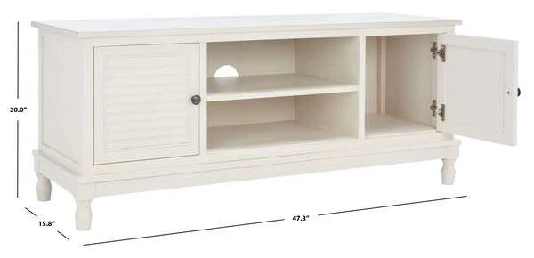 Safavieh Tate 2 Door 1 Shelf Media Stand - Distressed White - Image 3