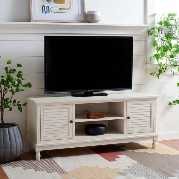 Safavieh Tate 2 Door 1 Shelf Media Stand - Distressed White - Image 4