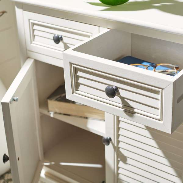 Safavieh Tate 2Drw 2 Door Sideboard - Distressed White - Image 3
