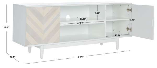 Safavieh Tay 3 Shelf Patterned Media Stand - White Washed - Image 3