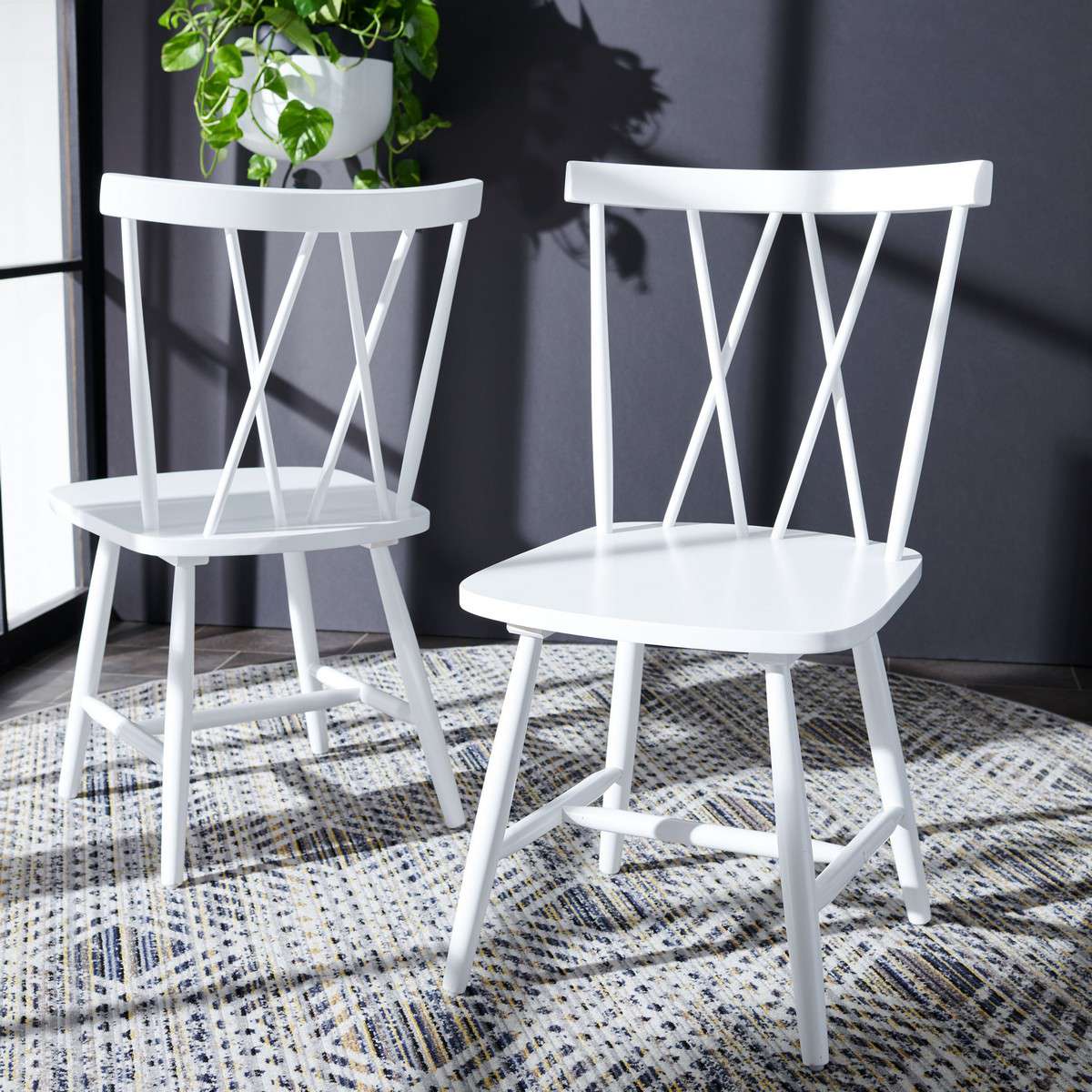 Safavieh Tayten Spindle Back Dining Chair Set Of 2 - White - Image 4