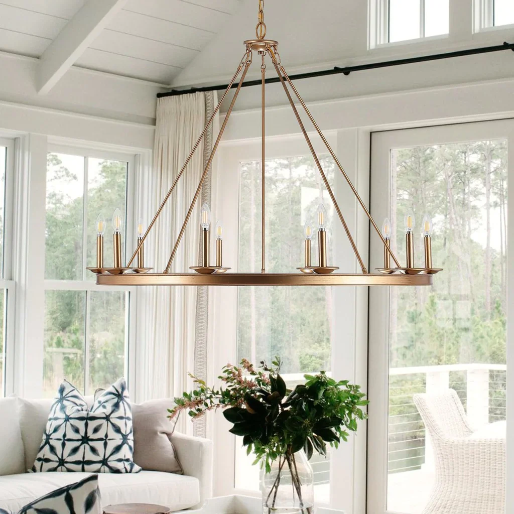 Safavieh Telta 10Lt Chandelier - Gold Painted - Image 4