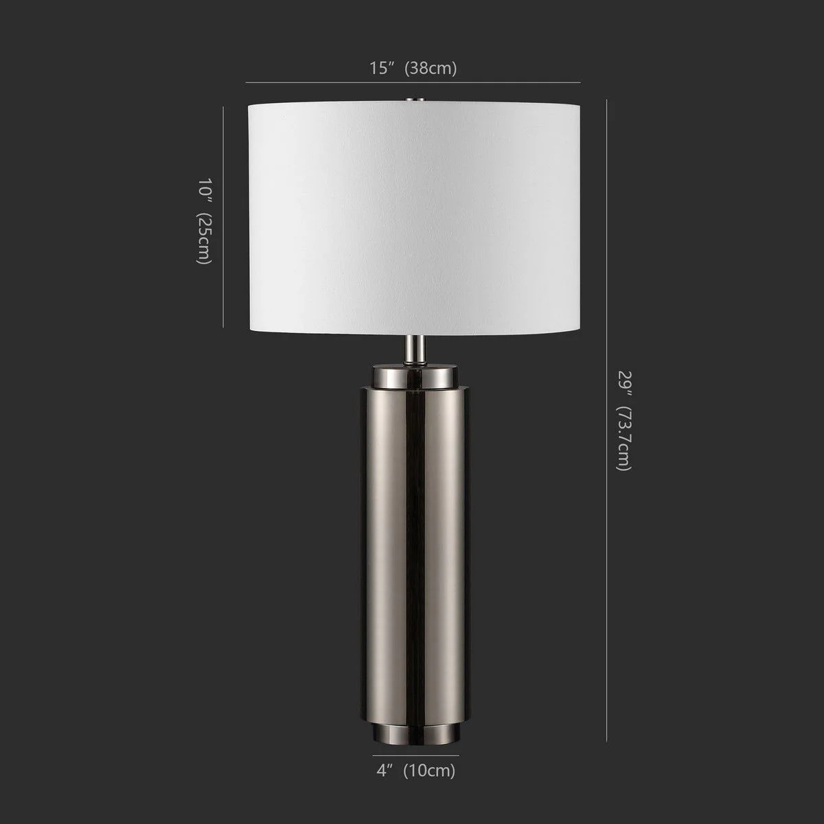 Safavieh Terry Metal Pillar Table Lamp - Nickel - Image 3