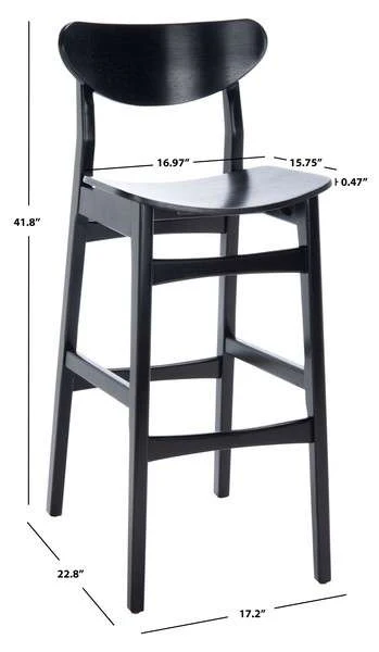 Safavieh Thaxton Bar Stool Set Of 2 - Black - Image 4