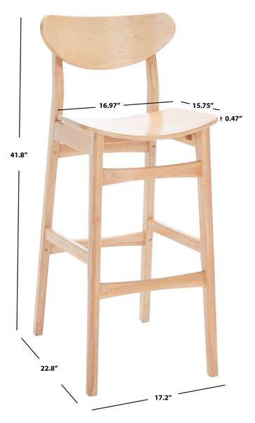 Safavieh Thaxton Bar Stool Set Of 2 - Natural - Image 4