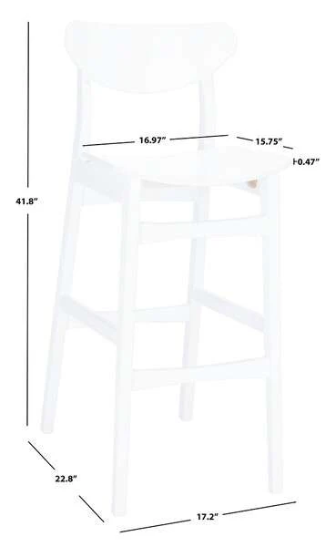 Safavieh Thaxton Bar Stool Set Of 2 - White - Image 4