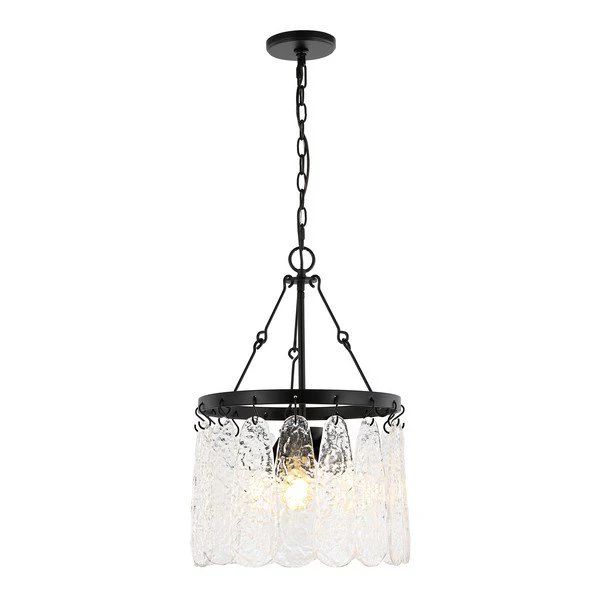 Safavieh Thryssa, 3 Light, 15 Inch, Black/Clear, Iron/Glass Chandelier - Black - Image 2