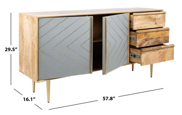 Safavieh Titan Inlayed Cement Sideboard - Natural - Image 3