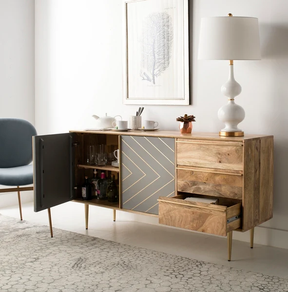 Safavieh Titan Inlayed Cement Sideboard - Natural - Image 5
