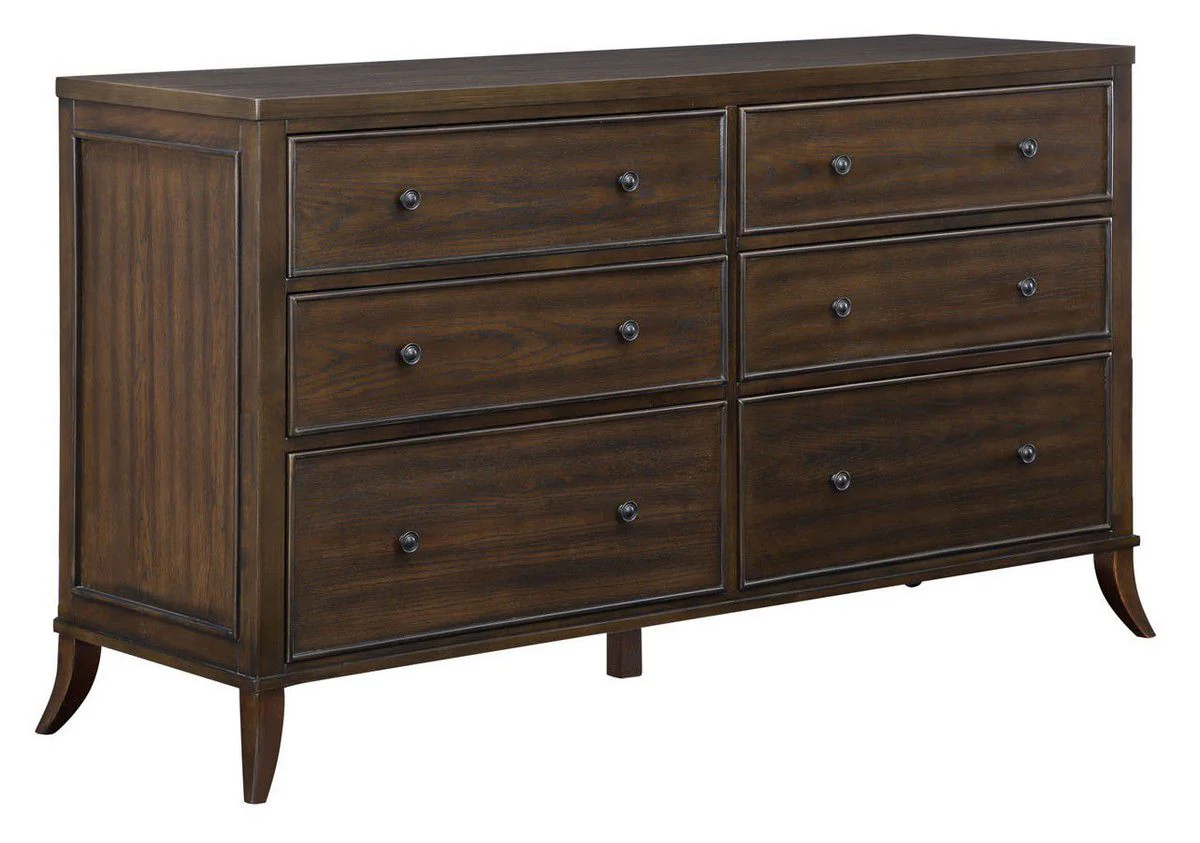 Safavieh Tobias 6 Drawer Dresser - Dark Walnut - Image 3