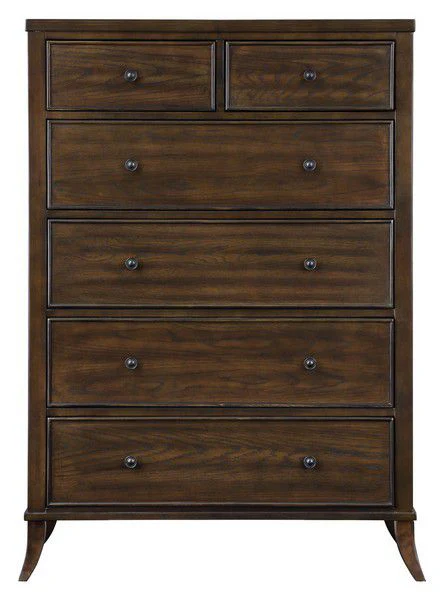 Safavieh Tobias 6 Drawer Tall Dresser - Dark Walnut - Image 2
