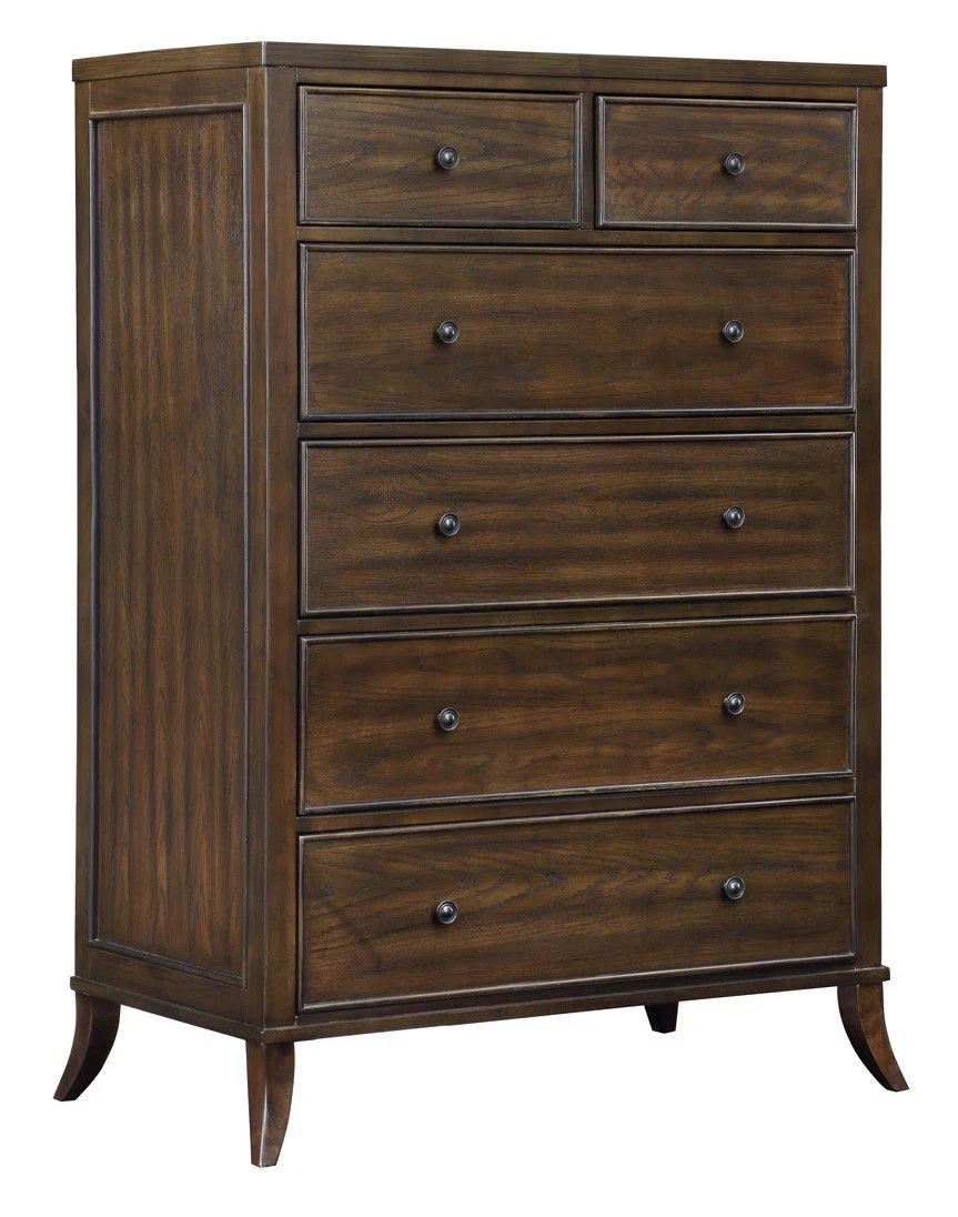 Safavieh Tobias 6 Drawer Tall Dresser - Dark Walnut - Image 3