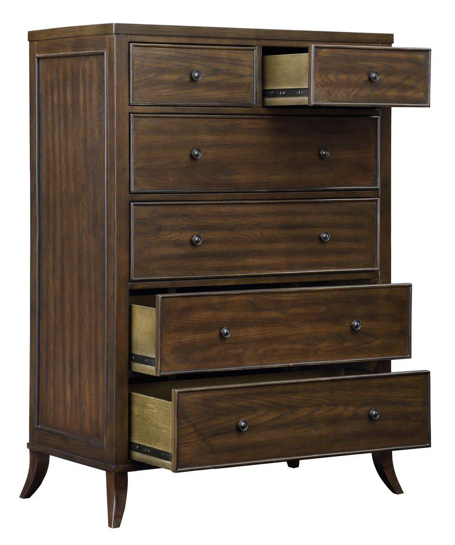 Safavieh Tobias 6 Drawer Tall Dresser - Dark Walnut - Image 4