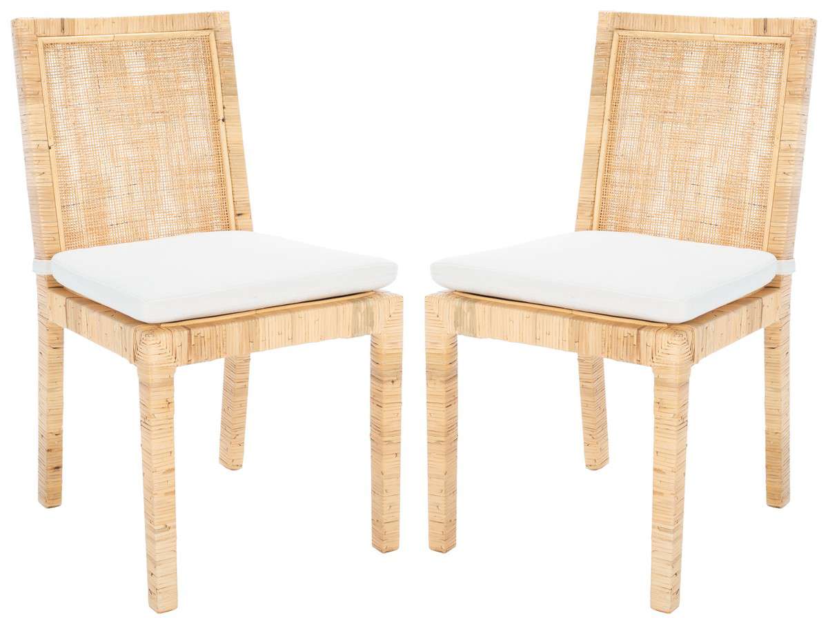 Safavieh Tojo Cane Dining Chair W/ Cushion Set Of 2 - Natural - Image 2