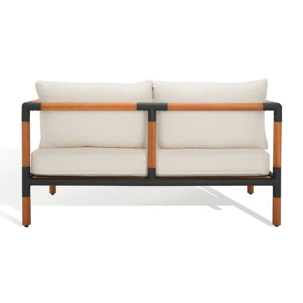 Safavieh Tommy Metal & Wood Patio Sofa - Black - Image 5