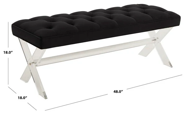 Safavieh Tourmaline Acrylic Bench - Black - Image 3