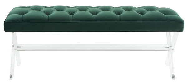 Safavieh Tourmaline Acrylic Bench - Forest Green - Image 2