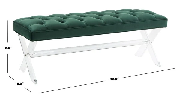 Safavieh Tourmaline Acrylic Bench - Forest Green - Image 3