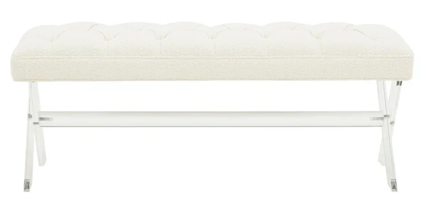 Safavieh Tourmaline Acrylic Bench - Ivory - Image 2