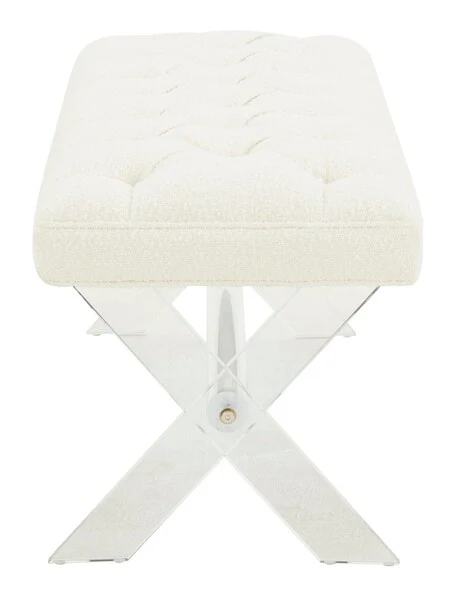Safavieh Tourmaline Acrylic Bench - Ivory - Image 3