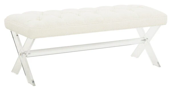 Safavieh Tourmaline Acrylic Bench - Ivory - Image 5