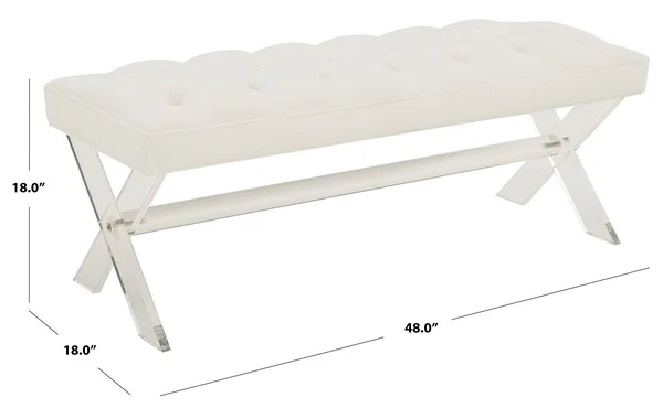 Safavieh Tourmaline Acrylic Bench - White - Image 3