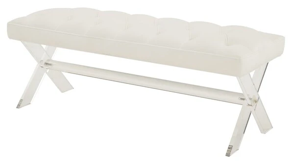 Safavieh Tourmaline Acrylic Bench - White - Image 4