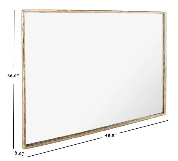Safavieh Trish Large Rectangle Mirror - Brass - Image 3