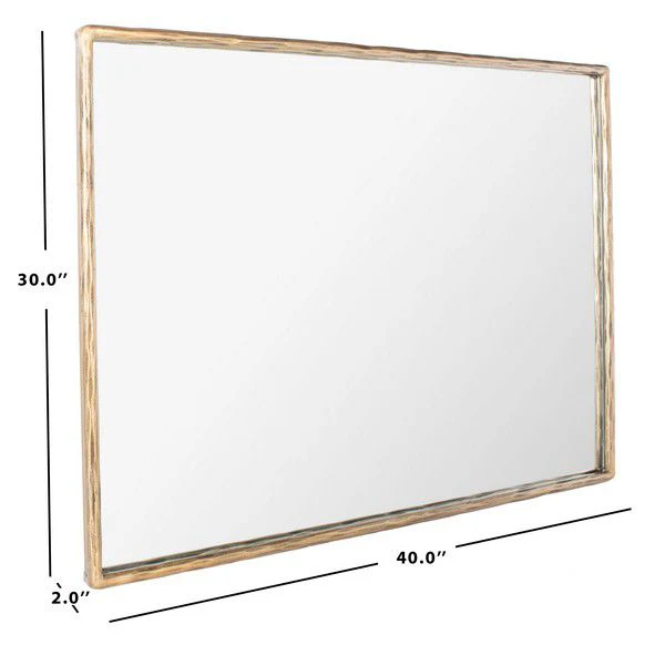 Safavieh Trish Small Rectangle Mirror - Brass - Image 4